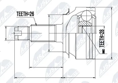 Produktbild von NTY Gelenksatz Antriebswelle Vorne Links Vorne Rechts für HONDA CIVIC VIII Hatchback (FN, FK) NPZ-HD-055