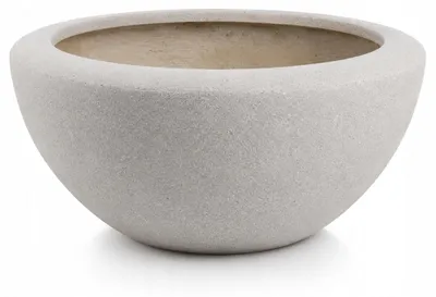 Produktbild von Fiberclay Blumentopf Schale 50 cm Beige, runde Pflanzschale für Garten und Terrasse