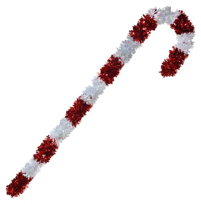 Produktbild von Clayre & Eef Weihnachtsdekoration Zuckerstange 120 cm Rot Weiß Kunststoff