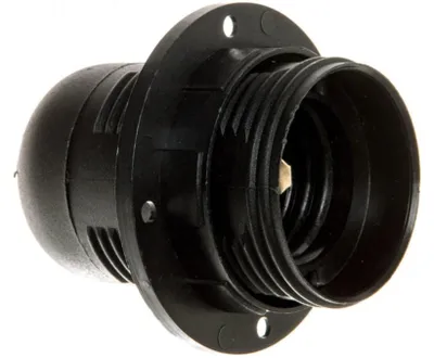 Produktbild von E27 Isolierlampenfassung mit Außengewinde, schwarz OTE27-01/2/T