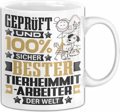 Produktbild von Tierheimmitarbeiter Geschenk Lustiger Spruch für Tierheimmitarbeiter Geschenkidee Bester Tierheimmitarbeiter Der Welt (Weiß)