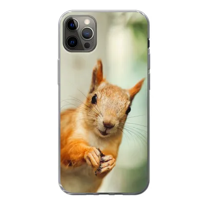 Produktbild von MuchoWow® Handyhülle Schutzhülle Hülle für iPhone 13 Pro Max Eichhörnchen - Lustig - Nuss - Kinder - Jungen - Mädchen - Kind Silikon Softcase Handy Hülle - Mobiltelefon