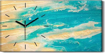 Produktbild von Dekor Leinwand Uhr Wandbilder Geräuschlos Kunstdruck 60x30 Abstrakte Kunst - schwarze Hände