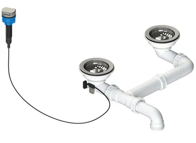 Produktbild von Schock Ablaufgarnitur Set für Formhaus D-150 und D-150L mit Ablauffernbedienung und Korbventil