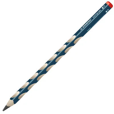 Zdjęcie produktu dla Ergonomiczny trójkątny ołówek dla praworęcznych - STABILO EASYgraph w kolorze benzynowym - opakowanie 12 sztuk - twardość 2B