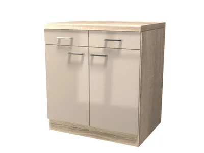 Produktbild von Küchenunterschrank - 80 cm breit - Kaschmir Glanz Sonoma Eiche – Neapel