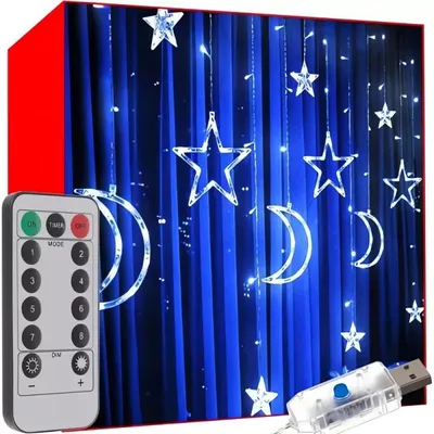 Zdjęcie produktu dla Kurtyna świetlna 138 LED USB zimna biel KS19756