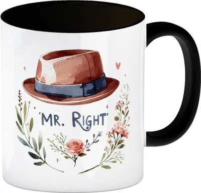 Produktbild von Mr Right Kaffeebecher in schwarz