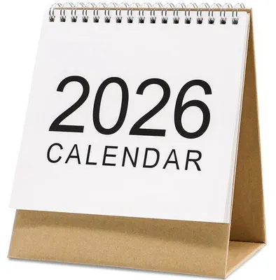 Productafbeelding van Mini-standaardkalender 2026 met maandoverzicht en takenlijst