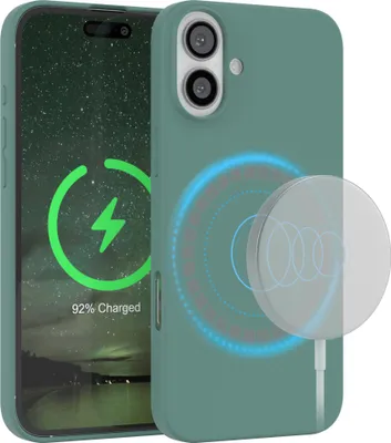 Produktbild von EAZY CASE Silikon MagSafe Handyhülle kompatibel mit Apple iPhone 16 Plus Hülle mit Kameraschutz, Silikonhülle, Schutzhülle Grün