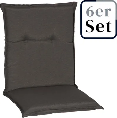 Produktbild von 6er Set Niedriglehner Auflage Trier, Motiv - Uni, grau, 98x46x8cm