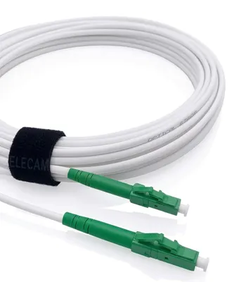 Image de Elfcam® - Câble en fibre optique blanc de 30 mètres, connecteurs LC/APC, compatible avec De