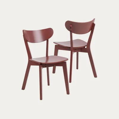 Zdjęcie produktu dla HOMLA Zestaw 2 krzeseł HAVERI drewniane ceglaste 55x45x79,5 cm
