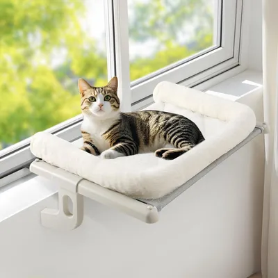 Zdjęcie produktu dla Hamak dla kota na parapet 56x38cm Biały S