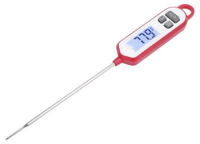 Obrázok produktu pre Digitálna teplomerová sonda na mäso z nehrdzavejúcej ocele na meranie teploty potravín a vody – prenosná kuchynská sonda na varenie s LED podsvieteným displejom
