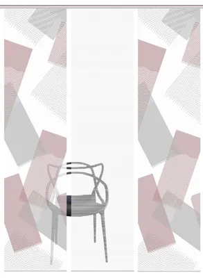 Produktbild von NAYAH Schiebegardine, halbtransparente Bambus-Optik, 260x60 cm, Graphikmotiv