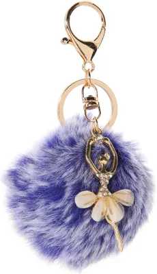 Produktbild von Niedlicher tanzender Engel Schlüsselanhänger Anhänger Damen Schlüsselanhänger Halter Bommel Taschenverzierung-Blau