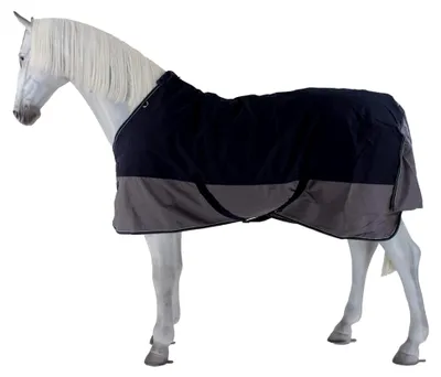 Produktbild von EQUITHÈME TYREX 600 D Decke Rückenlänge 145 cm, Polyfil 50 g, marineblau/grau