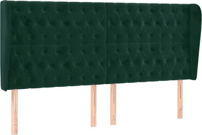 Obrázek produktu pro vidaXL Čelo postele s ušima tmavě zelené 203x23x118/128 cm Velvet
