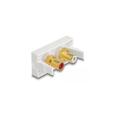 Produktbild von DeLOCK Easy 45 Modul 2 x Cinch Buchse, Farbring rot / weiß 22,5 x 45 mm, 2 x RCA, Weiß, Acrylnitril-Butadien-Styrol (ABS), 22,5 mm, 45 mm, 39 mm