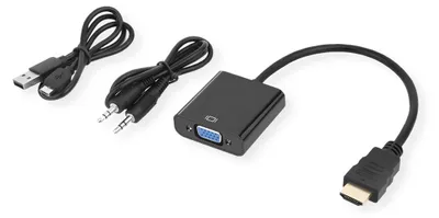 Produktbild von STANDARD Adapterkabel HDMI zu VGA+3,5mm-Audio (Stereo), 0,23 m