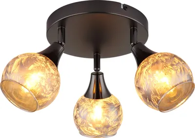 Produktbild von GLOBO 54360-3, Schwarz, Glas, Metall, IP20, I, E14, 40 W
