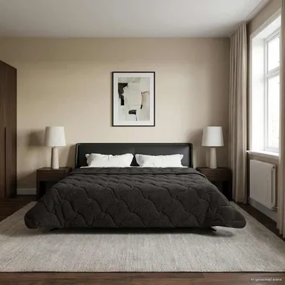 Produktbild von "Schlussverkauf" Ganzjahresbettdecke Gepolstert - Anthrazit 200x200 cm - Bettdecken C443