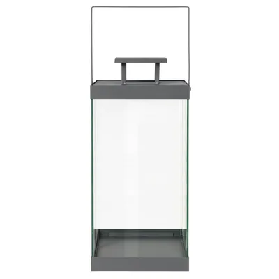 Immagine prodotto di Blomus Laterne Finca Groß, Indoor Laterne, Windlicht, Stahl pulverbeschichtet, Glas klar, Steel Gray, 46 cm, 66188