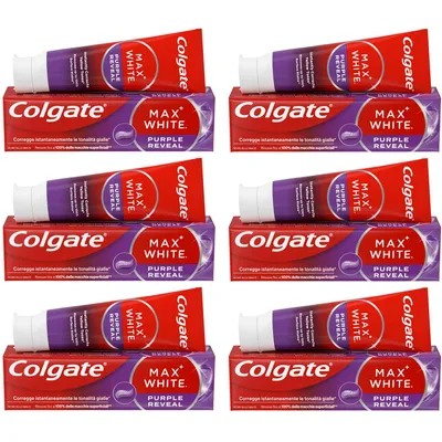 Produktbild von 6x Colgate aufhellende Zahnpasta Max White Purple Reveal 75 ml