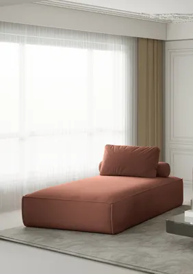 Produktbild von Chaiselongue Sezlong Liege CELES in Stoff Opera Velvet Kupferbraun
