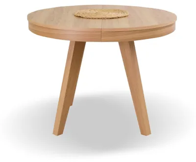 Produktbild von Masseno Ausziehbar Esstisch PICCOLO 100 - 200 cm x 100 cm Rund Tisch für Wohnzimmer, Küche, Eichefarben