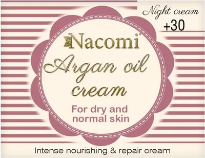 Produktbild von Nacomi Argan Nachtcreme 30+, 50 ml - Anti-Aging-Pflege gegen erste Fältchen