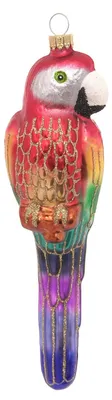 Glasfigur Papagei, 18 cm, mehrfarbig, Weihnachtsbaumschmuck