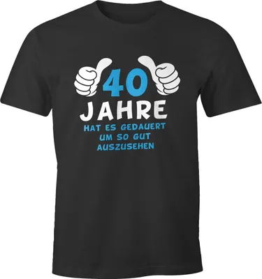 Produktbild von Herren T-Shirt Geschenk zum Geburtstag für Männer, anpassbares Alter, ironischer Spruch MoonWorks® anthrazit-blau 3XL