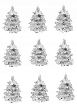 Produktbild von Drobo Weihnachtsbaumkerzen 9 Stück 10 cm Silber Glitzer