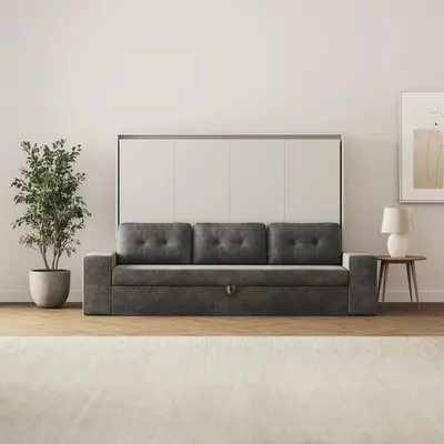 Produktbild von Schrankbett inkl.SOFA  Anthrazit H140x200  M2 (Tiefe 55cm)  Perlgrau