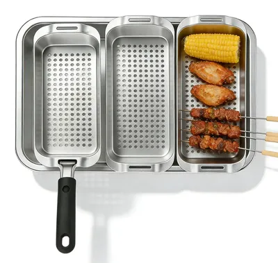 Immagine prodotto di Set di 3 griglie in acciaio inossidabile per barbecue