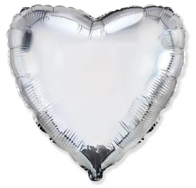 Produktbild von Folienballon, 45 cm. Herz in Silber – Valentinstag / Hochzeit