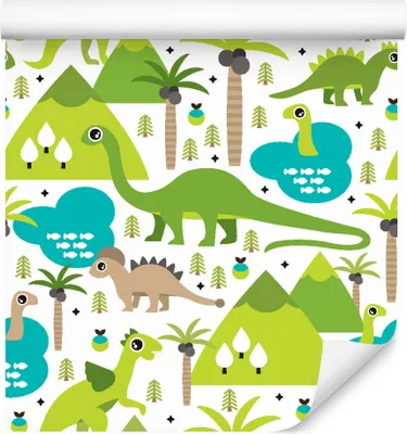 Obrázek produktu pro 10m VLIES TAPETE Roll Dětský pokoj Boy Dinosaur Animals Play XXL