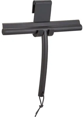 Image de Protection de douche en silicone avec support, en silicone, antidérapante, 23,5 cm, pour vitres, carrelage, miroirs, fenêtres, vitres de voiture, noir