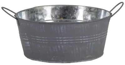 Produktbild von Mega Collections Teil/Eimer/Pflanzgefas - Zink - grau - D19 x H9 cm