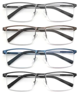 Produktbild von Lesebrille Herren +1.00, 3er-Pack, Blaulichtfilter, Metallrahmen, für Computerarbeit