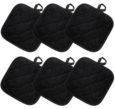 Immagine prodotto di Presine da cucina, resistenti al calore, confezione da 6 pezzi, colore nero
