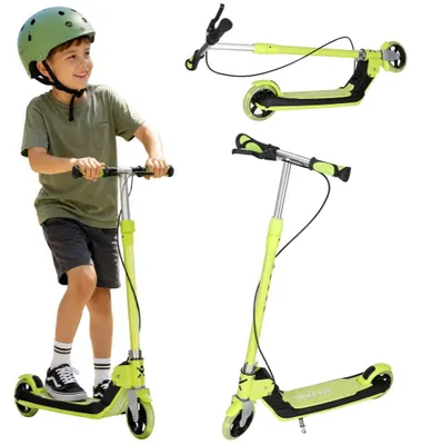 Produktbild von Kinder-Roller TRIKE FIX, zweirädrig, LED, zusammenklappbar, mit Doppelbremsen, neongrün