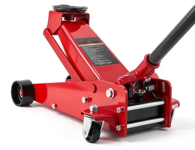 Produktbild von Hydraulischer Wagenheber - Rangierwagenheber 3 t - Flachbauweise - Hubbereich 13–50 cm - Schnellhubpumpe - Stahlkonstruktion - Für PKW, SUV & Pickup - Rot