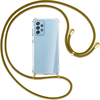 Produktbild von Handykette Backcover-Schutzhülle mit Band (Metall goldfarben) für Samsung Galaxy A52 4G / 5G, A52s 5G - khaki