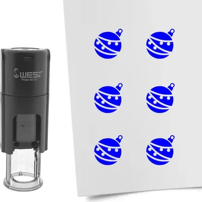 Produktbild von CombiCraft Selbstfärbender Stempel 'Weihnachtskugel' in der Farbe Blau, Ø10mm