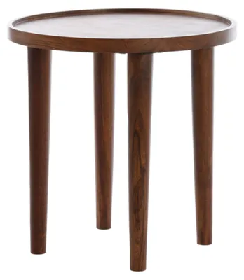 Image de Table d'appoint ronde QIANO en bois d'acacia brun – Ø49x49 cm