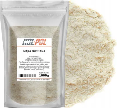 Zdjęcie produktu dla MĄKA OWSIANA 1kg Pełnoziarnista mąka z owsa naturalna jakość Kol-Pol