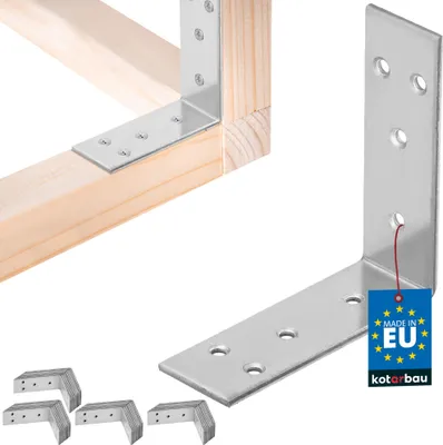 Produktbild von KOTARBAU® 50 Stk. Winkelverbinder 60 x 60 x 20 mm verzinkter Stahl Silber Schwerlastwinkel Balkenverbinder Möbelwinkel Winkelblech Holzverbinder Regalwinkel Winkel Metall Stabil Langlebig Stahlwinkel